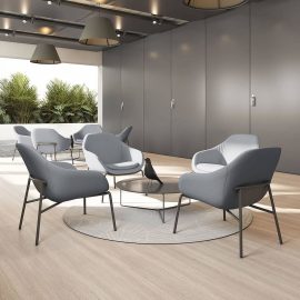 SILLA DE VISITA FABRIZIA BASE TUBULAR NEGRO